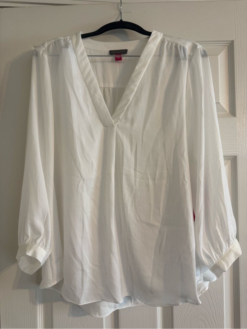 Vince Camuto White V-Neck Blouse